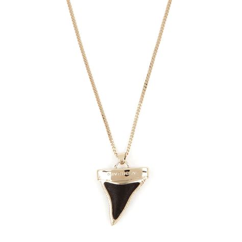 givenchy leather shark tooth necklace|Givenchy Leather Shark Tooth Pendant Double Strand Necklace .